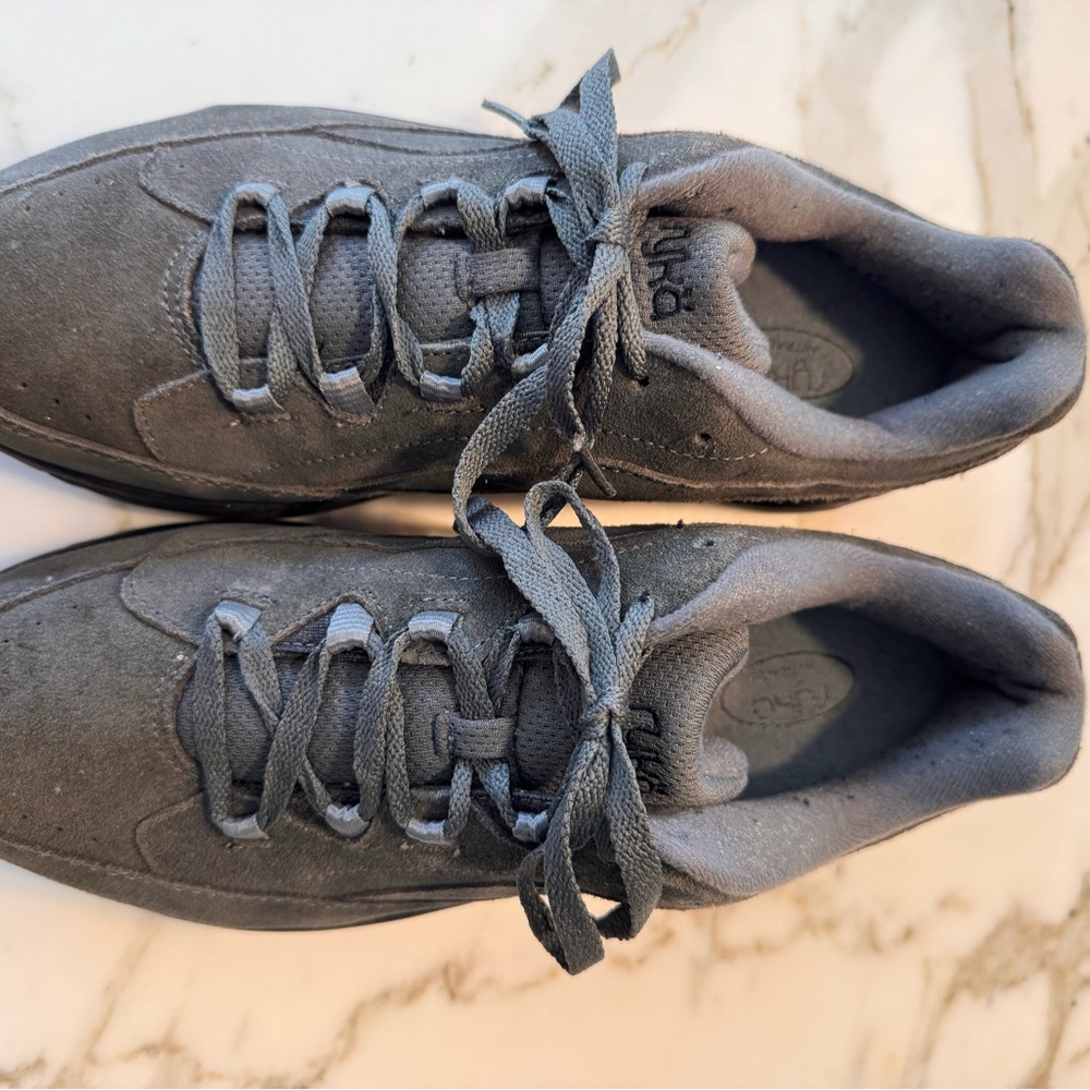 Ryka Women's Gray Suede Lace-Up Athletic Sneakers - Hiking or Walking Shoes